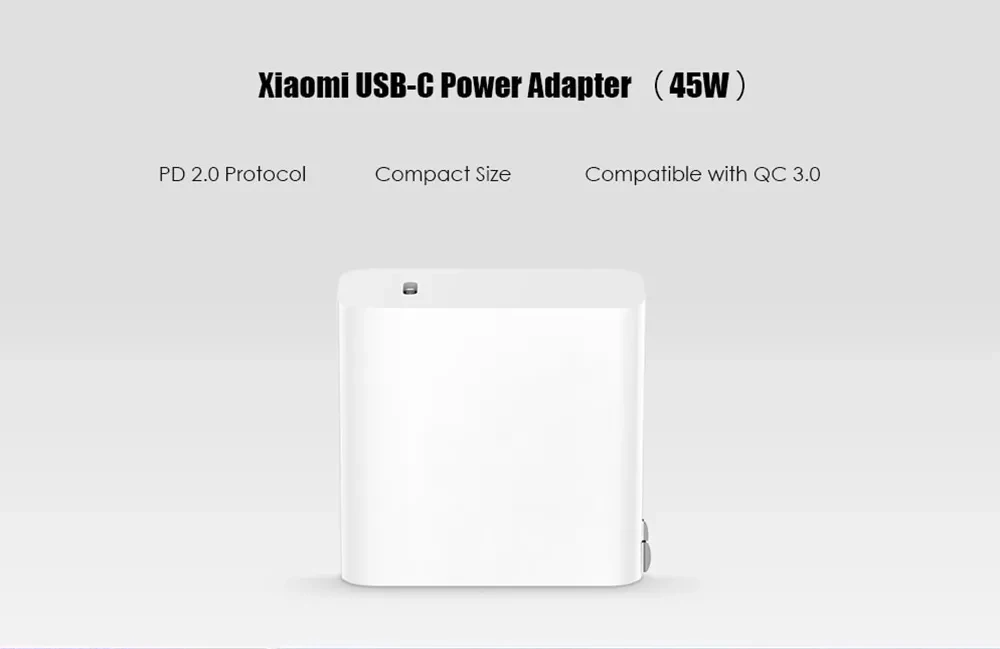 Xiaomi 45W USB-C адаптер питания ноутбука для быстрой зарядки зарядное устройство для комьютера type-c Интерфейс