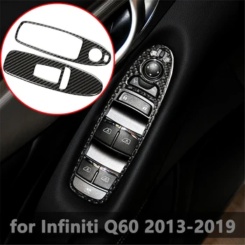 

Auto Stickers for Infiniti Q60 2013-2019 Lift Window Switch Panel Cover Decorative Trim Carbon Fiber Car Interior Accessories