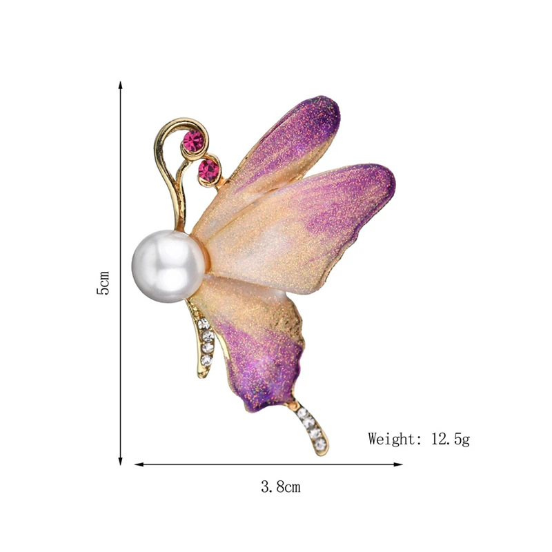 Terreau Kathy модные брошки-бабочки со стразами для женщин винтажные эмалированные броши на булавке с кристаллами с жемчугом Ювелирные изделия подарок