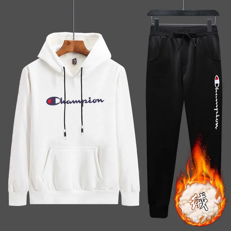 

Hoodie Suit Autumn Men Casual Autumn And Winter 2019 New Style plus Velvet Collocation Handsome Spring And Autumn Sports Clothin