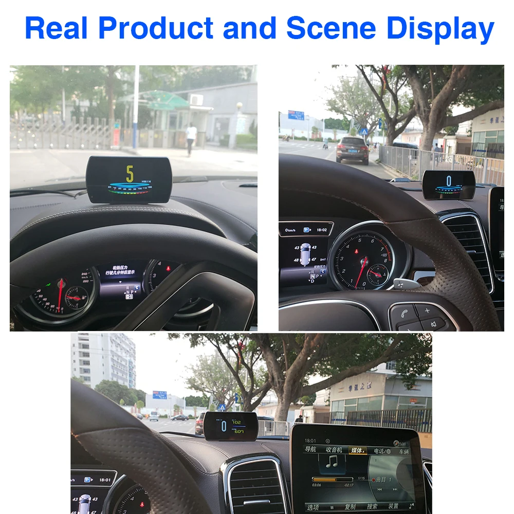 Дисплей на голову OBD2 HUD Автомобильный бортовой компьютер 4," HD TFT цифровой проектор скорости охлаждающей жидкости код неисправности топлива прозрачный