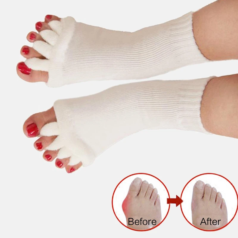 

1Pair Vijf Sokken Teen Orthesen Voor Tenen Bunion Corrector Orthopedische Hallux Valgus Houding Correctie Ectropion knee socks