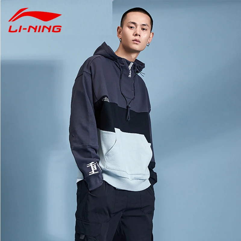 Li-Ning мужской BAD FIVE баскетбольный свитер с капюшоном хлопок свободный крой подкладка спортивные свитера AWDP353 MWW1614