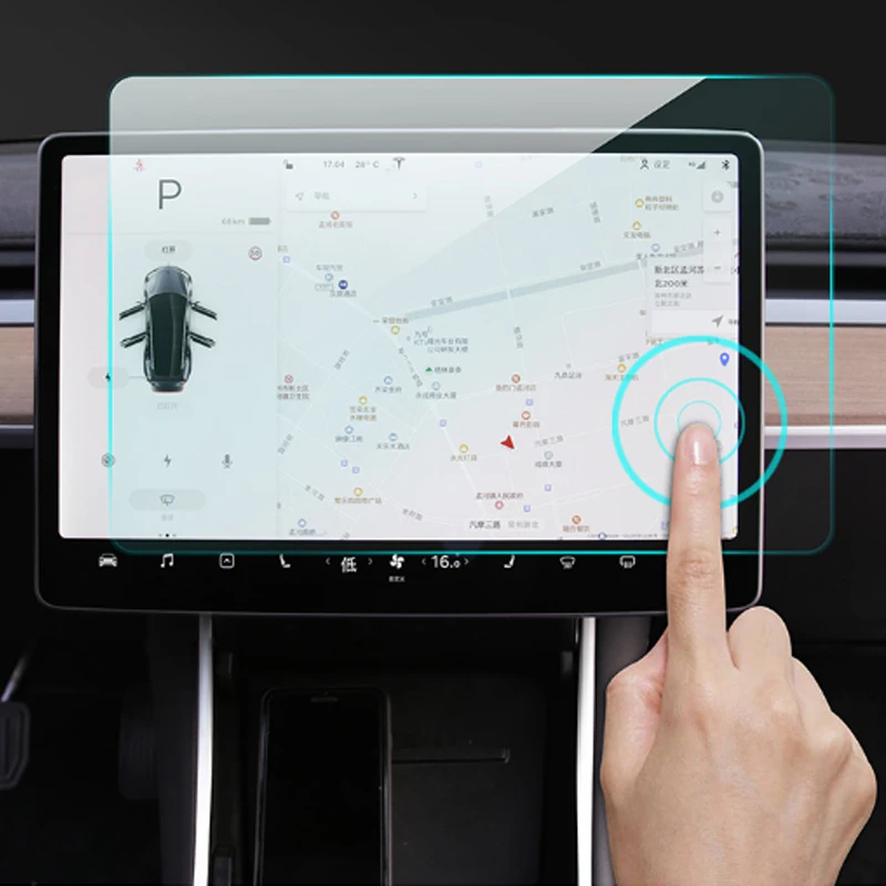 Автомобильная навигация Сенсорный экран Закаленное стекло протектор 1" центр управления Сенсорный экран Защитная пленка для Tesla модель 3 Аксессуары