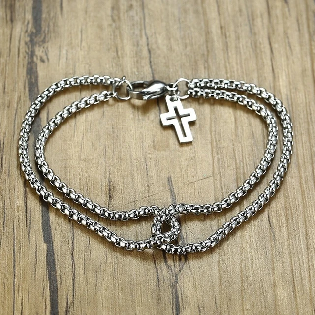 Emanuele Bicocchi Silver Cross Charm Bracelet | ModeSens