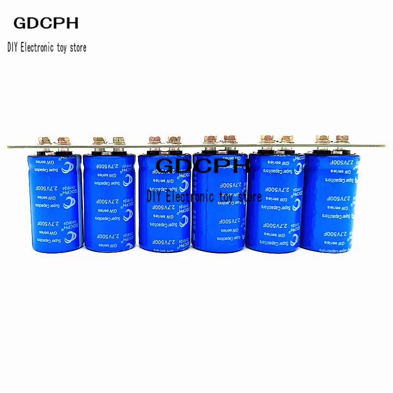 

Farad Capacitor 2.7V 500F 6 Pcs/1 Set Super Capacitance 16V 83F Super Farad With Protection Board Car Automotive ultracapacitor
