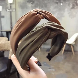 Women Twist Bow Knot Cross Tie Cloth Head Wrap Hoop Headband