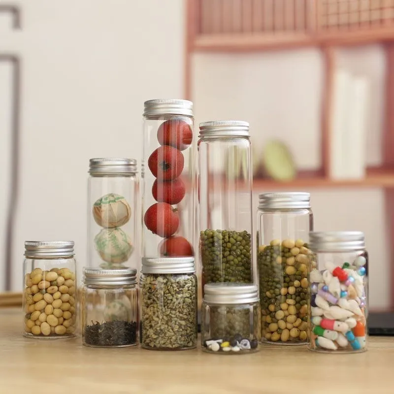 1pcs 50-260ml Big Glass Jars Container Decor Scew Cap Ornaments Mason Jar Message Vials High Quality Bottle DIY Storage Bottle 6