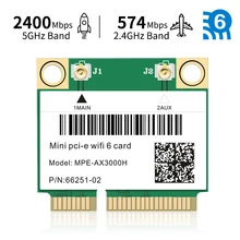 Wifi 6 двухдиапазонный 3000 Мбит/с стандартная беспроводная половинная мини PCI-E Wi-Fi Карта Bluetooth 5,0 802.11ax/ac 2,4 ГГц 5 ГГц адаптер для ноутбука