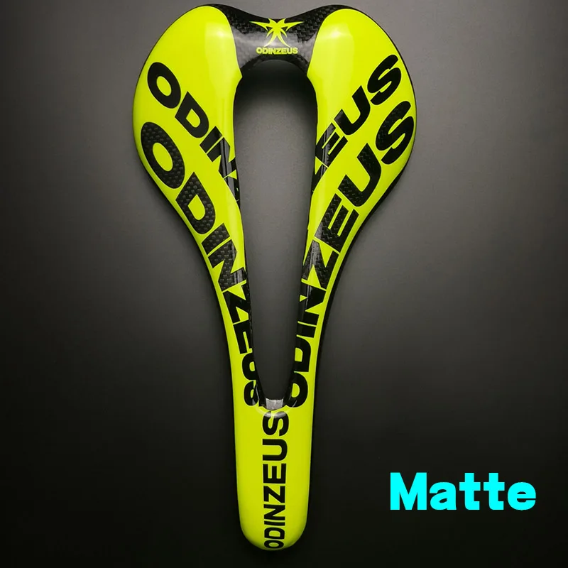 Matte Yellow Odinzeus, супер светильник, полностью углеродное волокно, для горного велосипеда, удобное, расширенное седло/для дороги/MTB, красочное, углеродное седло для велосипеда - Цвет: Matte Yellow