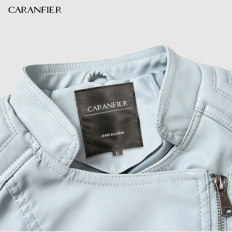 Женская кожаная куртка CARANFIER мотоциклетная осенняя из искусственной кожи на