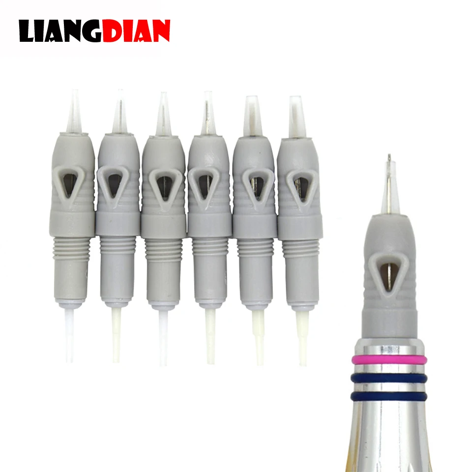 

100pcs Sterilized 8mm Screw Gray Tattoo Cartridges Tatto Needles For Lips Eyebrow Eyeliner Permanent Makeup Microblading