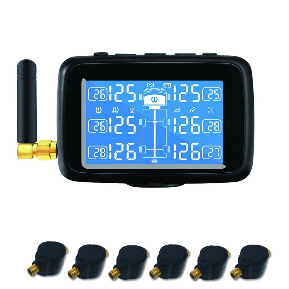 

Black Easy Install Accurate With Sensor Alarm Rechargeable Truck Bus Digital External Tire Pressure Monitor Wireless Reset