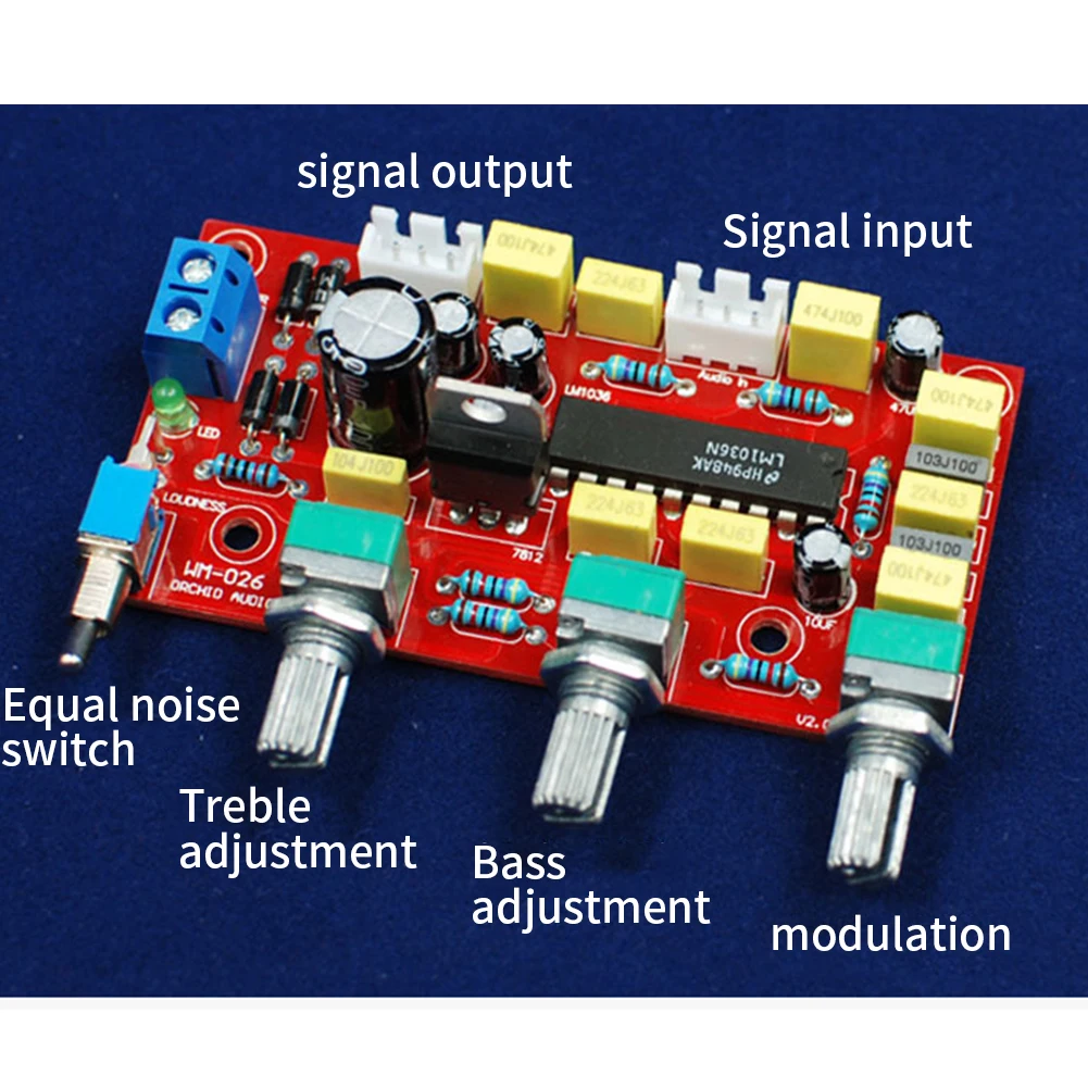 Enthusiast LM1036 регулятор громкости тройной домашний тон плата комплект аудио hi-fi преампер модуль DIY аксессуары для усилителей анти шум бас