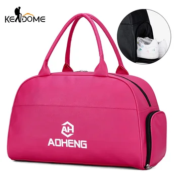 

PU Leather Gym Bag Water Resistant Women Fitness Handbag for Shoes Large Men Travel Training Tote Tas Sac De Sport Gymtas XA213D