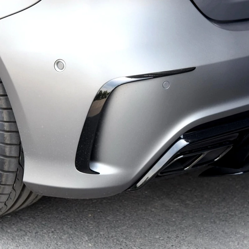 

Suitable for Amg 2013-2016Mercedes-Benz W176 A200 A250 A45 1 pair car black Abs rear bumper splitter spoiler Canard for Mercedes