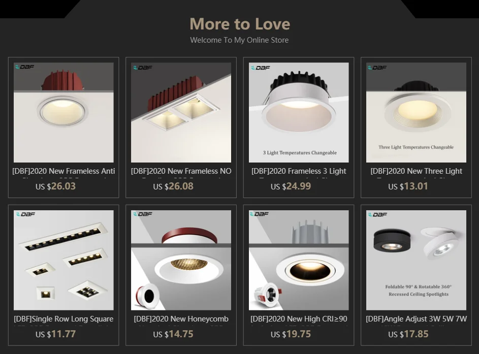 [DBF]Angle Adjustable Deep Anti-Glare LED COB Recessed Downlight 5W 7W 12W 15W Round White LED Ceiling Spot Light Pic Background