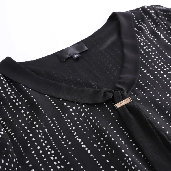 Camisa de шифоновая футболка Топы женские летняя футболка сексуальный v-образный вырез размера плюс средний возраст Мать элегантные топы футболки fw729