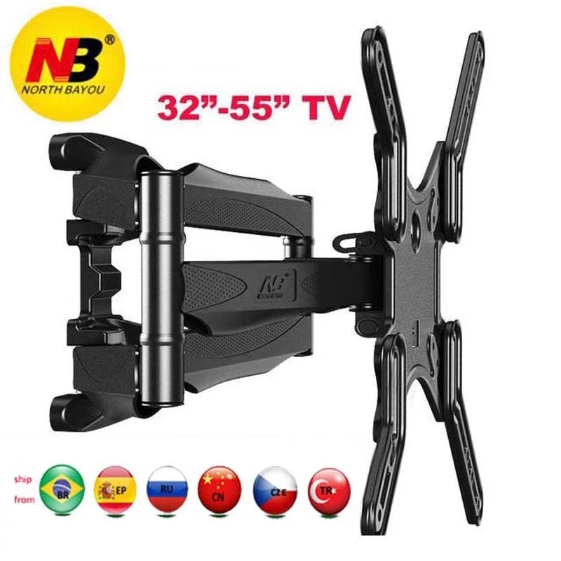 NB P5 3"-52" 4" 50" 6 arm VESA400X400 200X200 выдвижной полный движения ЖК-телевизор крепление настенный Подвижный кронштейн ТВ подъемный механизм - Цвет: P5