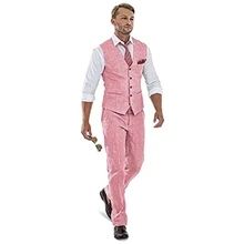 

2022 New Arrival Men's Light Pink Suits Hot Selling Custom Made Single Breasted Handsome Linen Casual Wear Blazer 2 Pieces