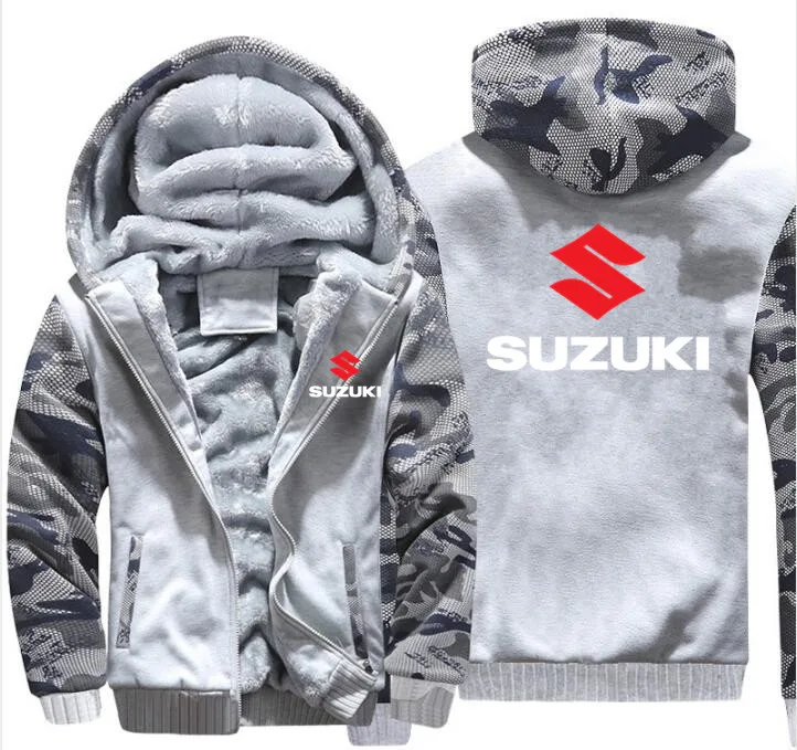 Новинка, размер S-5XL, новинка, suzuki, толстовки, зимняя куртка, Мужская, унисекс, повседневная, шерстяная подкладка, флис, Мужское пальто, толстовки, пуловер
