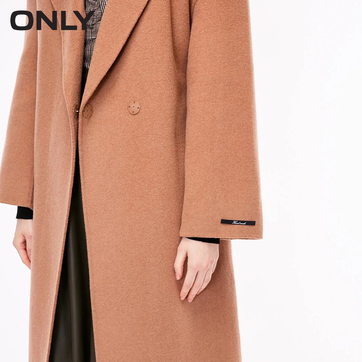 price reduction ONLY Women's Autumn Concealed Buttons Lace-up Long Woolen Coat 11836U506