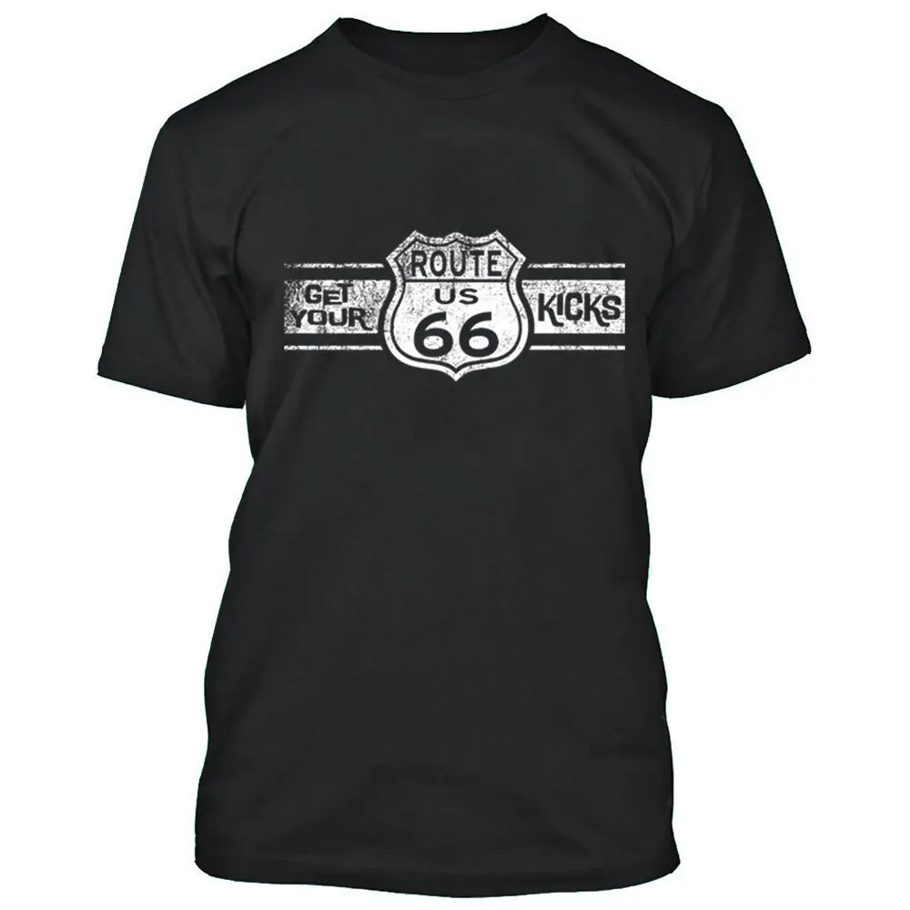 WHITE Route 66 Man TSHIRT Us Get Your Kick Mens Tee Shirts |