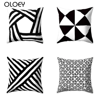 

Geometric Decorative Throw Pillow Covers Polyester Square Cushion Covers Outdoor Couch Sofa Home Pillow Case 45X45CM