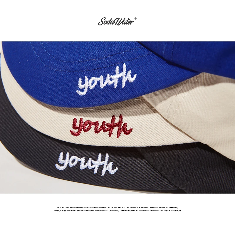 SODAWATER Men Snapback Baseball Caps Hip Hop Casual Embroidery Trucker Cap Streetwear Cotton Couple Summer Hats 163CI2019