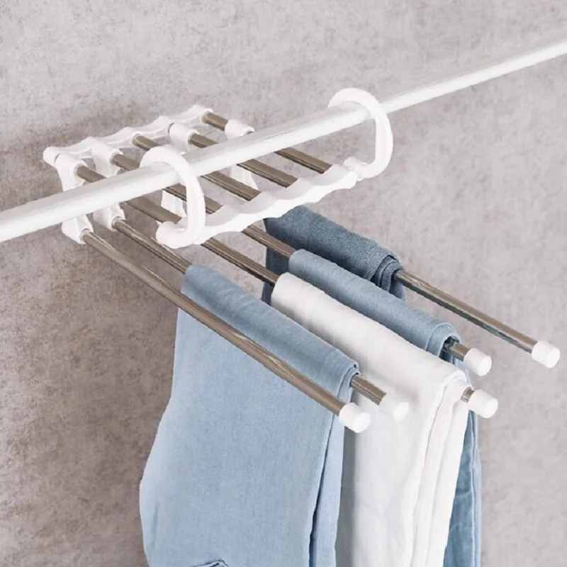 

Household Pants rack Closet Multi functional 5 In 1 Retractable Hanger