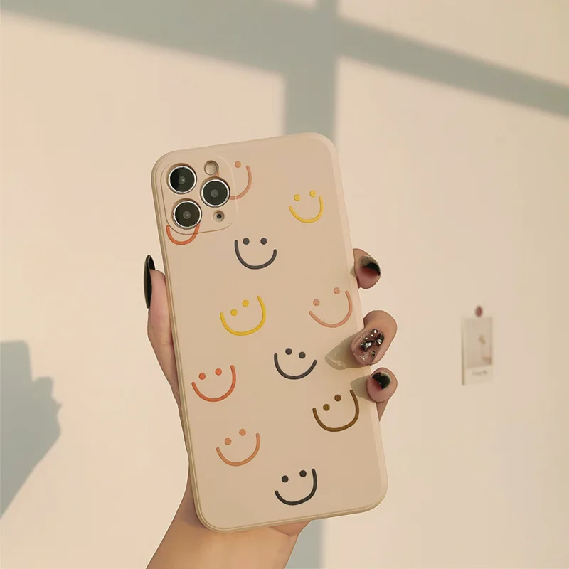 Funda de teléfono con dibujos animados de Smiley, carcasa de silicona suave coreana para iPhone 12 11 Pro Max X Xs Max Xr 7 8 purs SE 2020