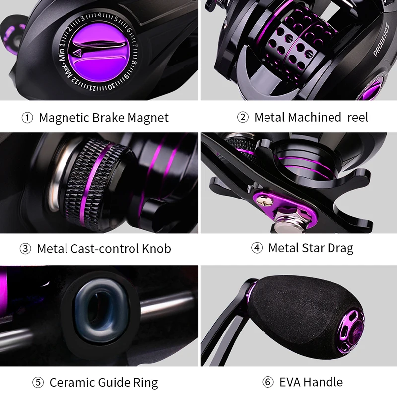 PROBEROS Fishing Reel 7.21 High Speed Ultralight Baitcasting Reel