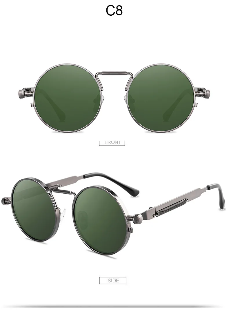 Top Quality Punk Gothic Sunglasses Men Brand Designer 2021 Trend Vintage Round Sun Glasses For Men Shades Classic Eyewear Unisex (15)