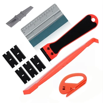 

FOSHIO Razor Scraper Sticker Remover Carbon Fiber Vinyl Film Cutter Car Wrap Tools Kit Suede Squeegee Magnet Scraper Window Tint