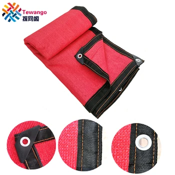

Tewango 95% Shade Rate Red Color Sun Shade Net Outdoor Garden HDPE Sunscreen Breathable Material Fashionable Carport