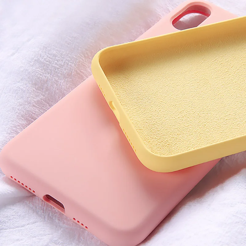 Cases For iPhone 7 8 6s Plus Xs lquid Silicone Original Soft TPU Case For iPhone Xs Max Xr X 11 Pro  Cover Shockproof