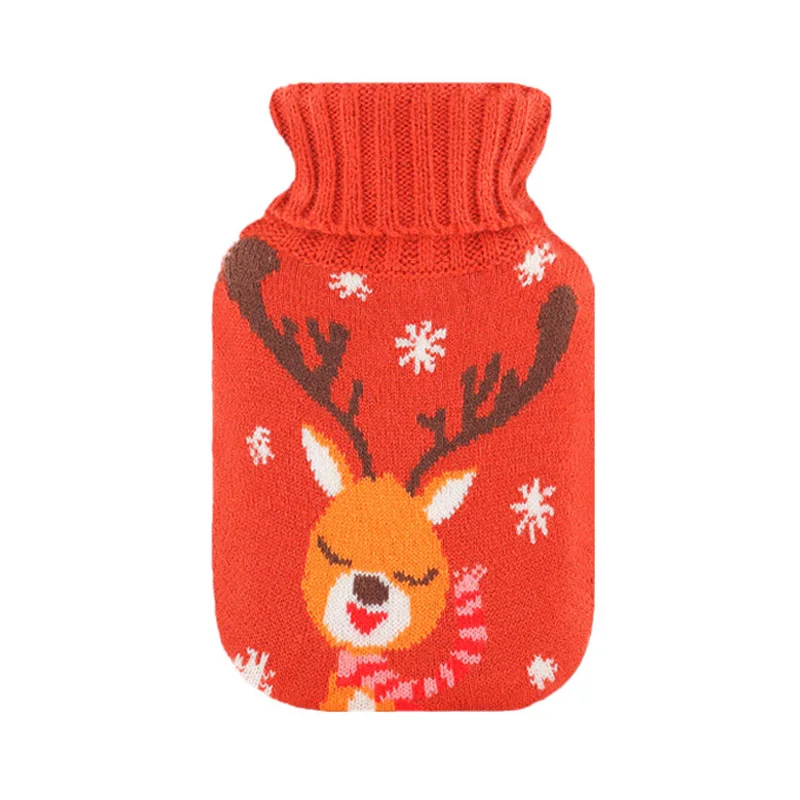 Christmas Elk 2 2000 мл Милая Рождественская грелка с мягким теплым чехол с лосем большой резиновый грелка для рук - Цвет: Christmas Elk 2