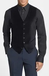 Men's Black Velvet Vest Fashion Slim Fit Solid Color Men Vest Tops Man England Style Casual Formal Business Homme Wedding
