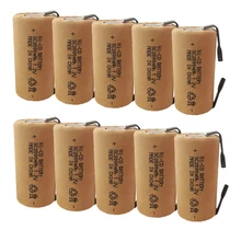 

2022 From Moscow!10pcs Ni-CD SC2000mAh high power Sub C 10C 1.2V rechargeable battery for power tools electric drill screwdrive