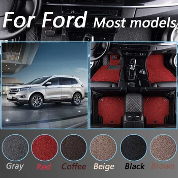 

Custom Made Wire Car Floor Mats For Ford fusion fiesta mk7 s-max ranger explorer 5 Mondeo kuga Edge Leather Double layer