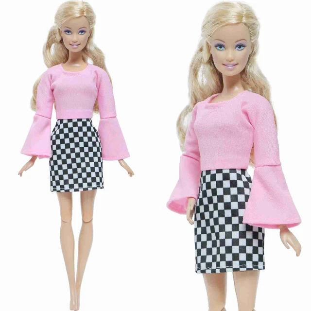 Black White Office Lady Plaid Fashion Clothes Set For Barbie Doll  Accessories Outfits Coat Jacket Skirt For Blythe Dolls 1:6 - AliExpress