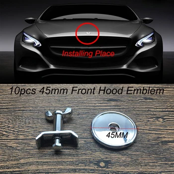 

10pcs 45MM Logo Auto Head Bonnet Label Cover Car Front Hood Emblem Cap Covers For Mercedes Benz W211 W203 W204 W124 W201 W202