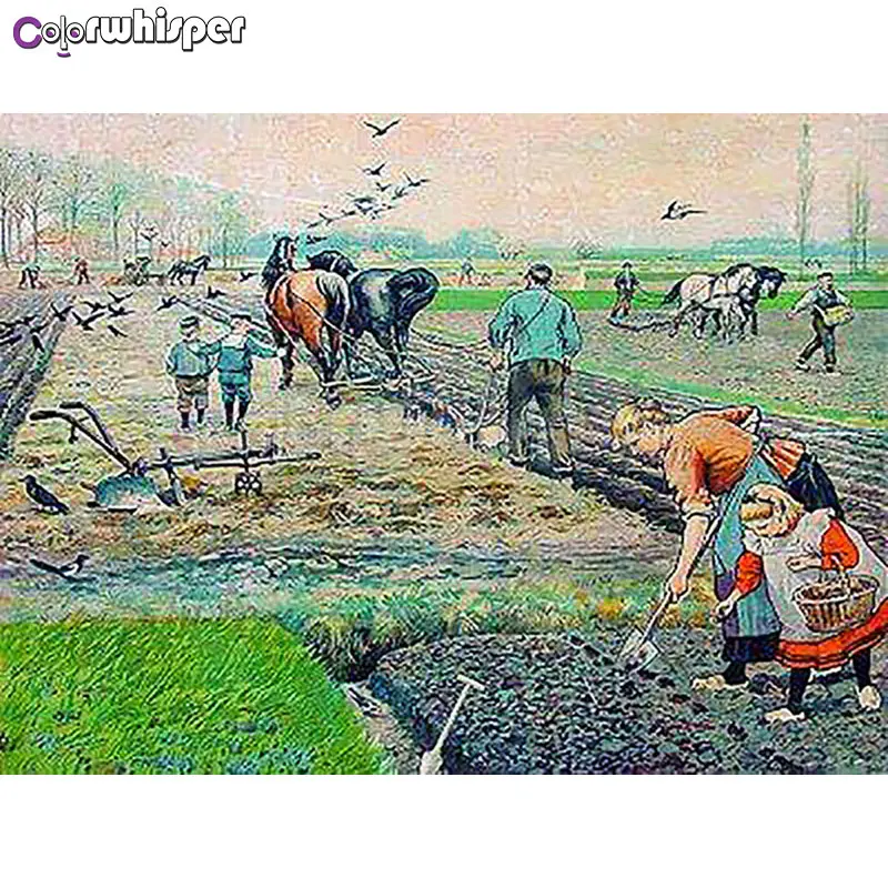 Алмазная живопись 5D полная квадратная/круглая дрель деревенская жизнь Daimond вышивка крестом картина Настенная картина Z830 - Цвет: 1