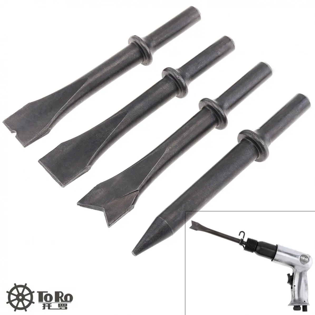 4pcs Short / 5pcs Long Hard 45# Steel Solid Air Chisel Impact Head Pneumatic Tool Accessories for Cutting Rusting Removal stainless steel purification water purifier filter tap kitchen faucet attach filter cartridges rust bacteria removal percolator