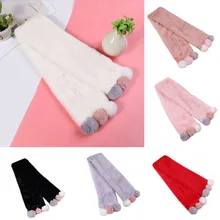 Зимние однотонные шарфы для мальчиков и девочек с плюшевой шеей; теплые шарфы; зимние шарфы; Cachecol feminino bufandas invierno mujer