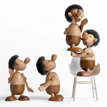 

Creative Things Wooden Figures for Decoration Nordic The Journal Cargo Design for Home Wooden Man Trimmings Office Desk Statue