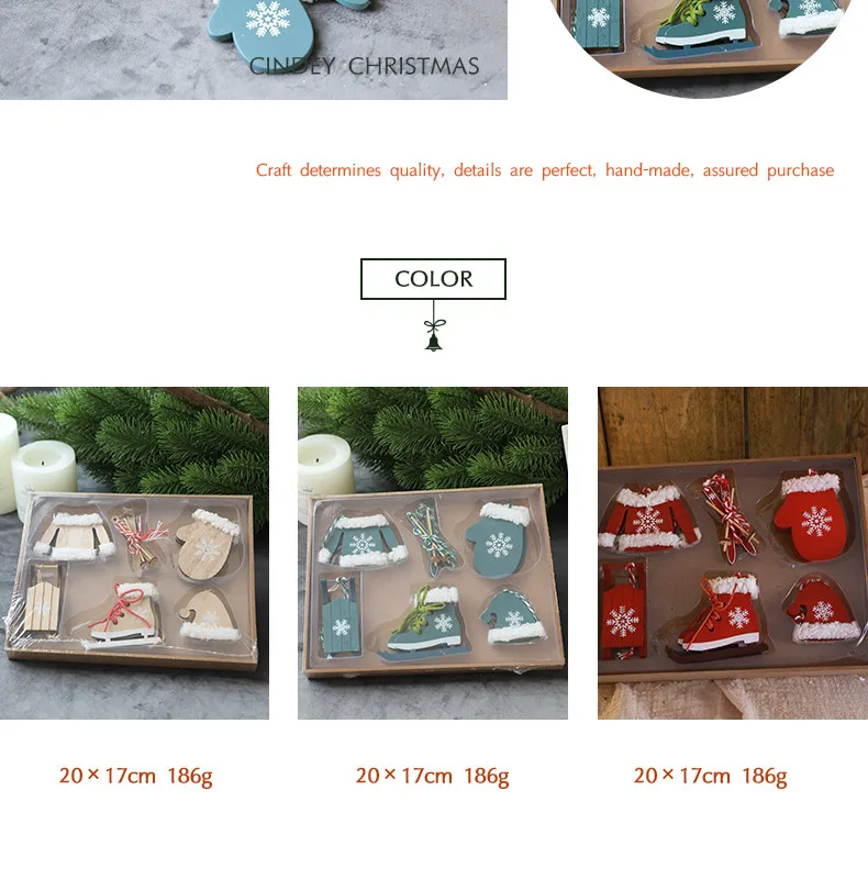 Рождественские Мини Детские подарки inswwood скандинавские снежинки, сани, подвеска, Маленькая рождественская елка, венок, подвесные украшения