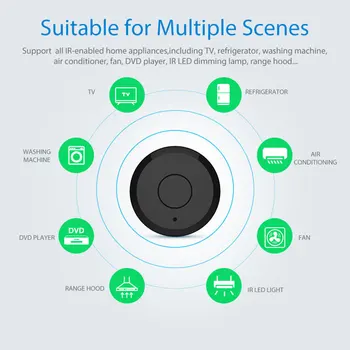 

Smart IR WiFi Home Remote Control Compatible with TV Air Conditioner Lamp PR Sale