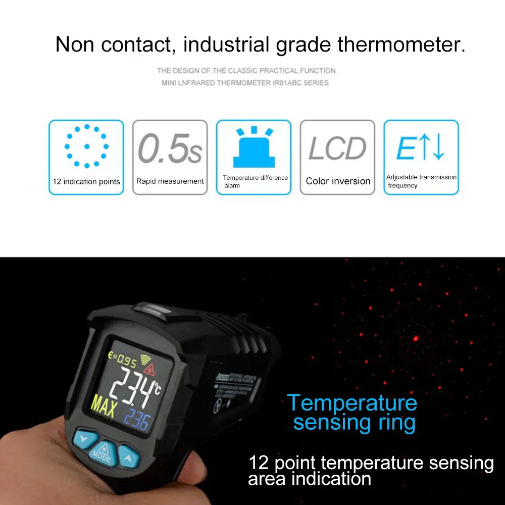 Mestek IR01C цифровой термометр измеритель влажности инфракрасный термометр гигрометр Измеритель температуры пирометр(без батареи