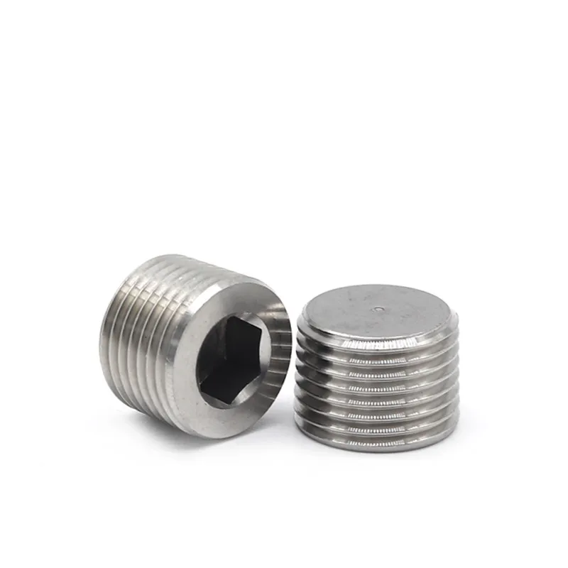 

Stainless steel 304 Inner Hex Head 1/4"3/8"1/2"3/4"1"1-1/4'1-1/2" BSP Male Thread Pipe Fitting Square Head Plug choke plug ss304